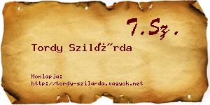 Tordy Szilárda névjegykártya